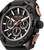 Police Herrenuhr Chronograph: schwarzes Zifferblatt mit roségoldenen Akzenten.