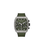 Herren-Quarz-Chronograph mit grünem Zifferblatt und Textilarmband, Mineralglas