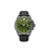 Herrenuhr mit schwarzem Lederarmband, grünem Zifferblatt und Datumsanzeige