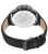 Herrenuhr mit schwarzem Lederarmband, Rückseite mit Police-Schrift und Dornverschluss