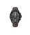 Herrenarmbanduhr mit braunem Lederarmband und schwarzem Gehäuse, Multifunktionszifferblatt