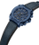 Police Herrenuhr Detail: blaues Gehäuse, mehrfarbiges Zifferblatt und Lederarmband