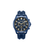Herrenuhr mit Multifunktions-Chronograph, blauem Zifferblatt und Silikonarmband