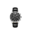 Herrenuhr mit schwarzem Zifferblatt, Edelstahlgehäuse und schwarzem Lederarmband, POLICE