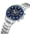 Sportliche Herrenuhr: blaues Zifferblatt mit Chronographen-Subdials, Edelstahlarmband