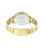Herrenarmbanduhr POLICE mit goldfarbenem Metallarmband, Gehäuseboden mit silbernem POLICE-Schriftzug