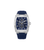 Herren-Multifunktionsuhr mit blauem Silikonarmband und Edelstahlgehäuse, Zifferblatt mit Chrono-Details