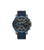 Multifunktions-Herrenuhr mit blauem Armband und schwarzem Zifferblatt, analog
