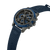 Multifunktions-Herrenuhr in Blau mit geflochtenem Textilarmband und Chrono-Layout