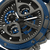 Detailansicht der blauen Multifunktions-Herrenuhr mit Ziffern und POLICE-Logo