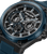 Blaue Herrenarmbanduhr mit Chronographenzifferblatt, schwarzen Akzenten und blauem Silikonband