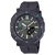 Casio Pro Trek Herrenuhr, dunkelgraues Display mit grünen Markierungen und geripptem Armband