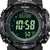 Casio PRO TREK Herrenuhr Nahansicht mit schwarzer Lünette und grüner Digitalanzeige 18:39