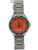 Montre homme avec boîtier en acier, bracelet en acier inoxydable, cadran rouge et chiffres verts