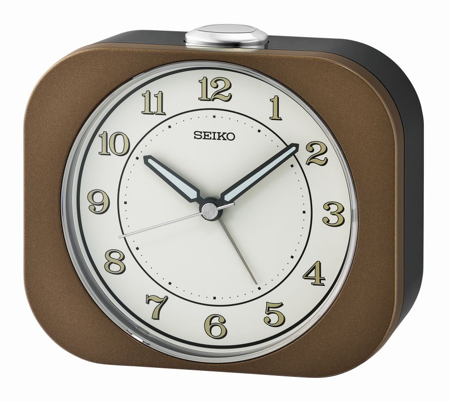 Seiko Kyoda QHE195B Réveil de Table Noir • Trotteuse Silencieuse • Mouvement à Quartz avec Snooze