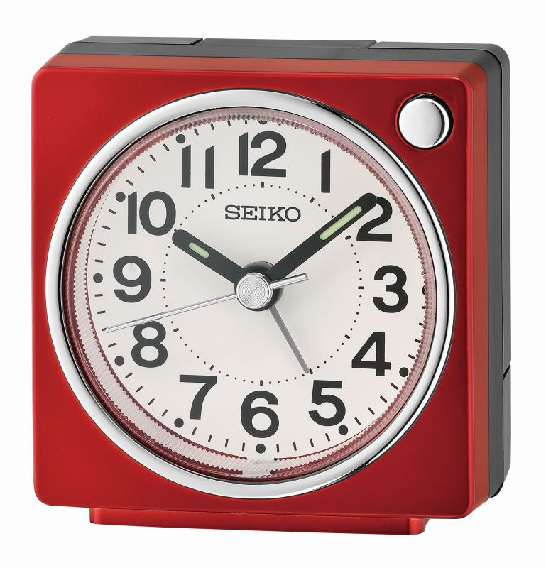 Seiko QHE196R Réveil Analogique Rouge • Trotteuse Silencieuse • Fonction Snooze