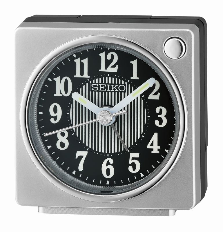 Seiko Fuji QHE197S Réveil de Table Argenté • Trotteuse Silencieuse • Matière Luminescente LumiBrite