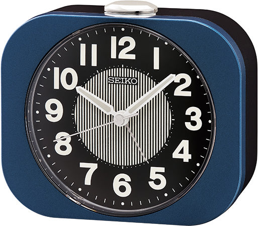 Seiko QHE206L Horloge de Table Bleu Foncé • Trotteuse Silencieuse • Fonction Snooze