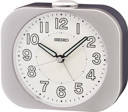 Seiko QHE206S Réveil de Table Argenté • Mécanisme Sweep Silencieux • Aiguilles Lumibrite