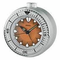 Seiko QHE207T Réveil Argenté • Trotteuse Silencieuse • Lunette Tournante
