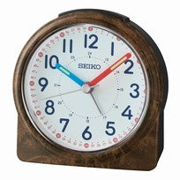 Seiko QHE210Z Réveil Analogique Marron • Trotteuse Silencieuse • Fonction Snooze