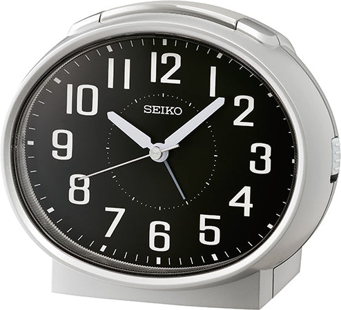 Seiko Timeless QHK059A Réveil Analogique Argent • Mouvement Sweep Silencieux • Sonnerie avec Snooze