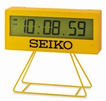 Seiko QHL083Y Montre LCD Jaune • Chronomètre & Minuterie • Fonction Snooze
