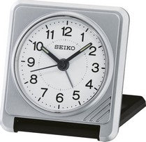 Seiko QHT015S Réveil de Voyage Argenté • Mouvement à Quartz Analogique • Aiguilles Lumineuses & Snooze