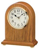 Seiko QXE031B Horloge de Table Marron • Boîtier en Chêne • Fonction Réveil