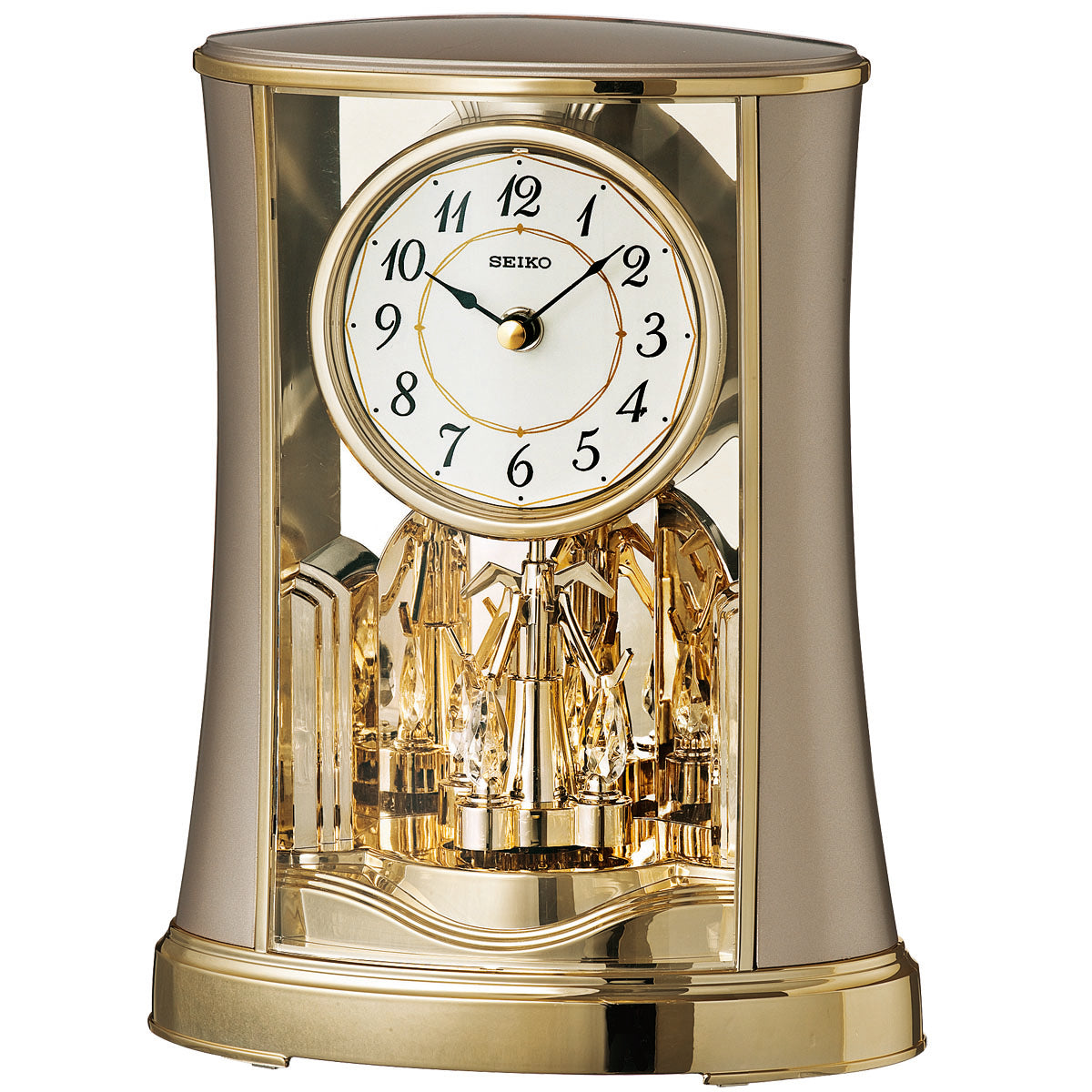 Seiko QXN227G Horloge de Cheminée Dorée • Pendule • Mouvement à Quartz