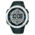 Lorus Sport-Digitaluhr mit schwarzem Armband, rundem silbernem Gehäuse und LCD
