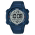Dunkelblaue Lorus Sport-Digitaluhr mit rundem Display und 10 BAR auf der Lünette