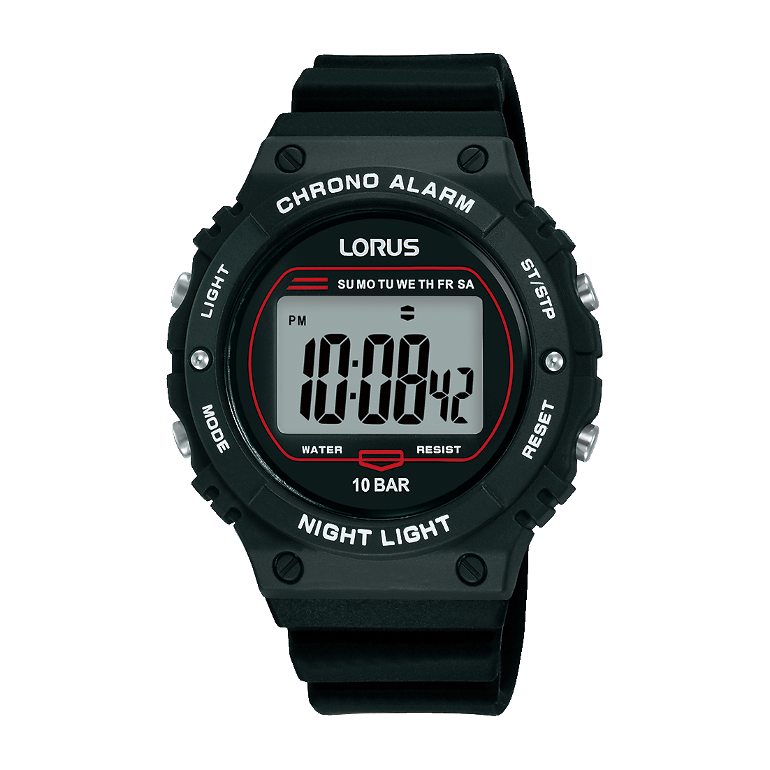 Lorus Sports R2313PX9 Herren Armbanduhr Schwarz • Digitales Multifunktionswerk • 10 bar wasserdicht