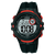 Lorus digitale Herrenuhr schwarz mit rotem Akzent, großes Display und 10 BAR Wasserschutz