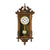 Horloge murale en bois avec pendule et cadran en verre, aspect noyer, éléments décoratifs dorés