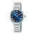 Lorus Damenarmbanduhr mit blauem Zifferblatt, römischen Zahlen und Edelstahlarmband