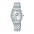 Lorus Damen-Armbanduhr mit silbernem Metallarmband und rundem silbernem Gehäuse