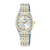 Damen-Armbanduhr Lorus, zweifarbiges Edelstahlband, weißes Zifferblatt, Mineralkristall