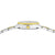 Damen-Armbanduhr Lorus, Seitenansicht mit goldfarbener Lünette und Krone