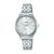 Lorus Classic Damenarmbanduhr mit silbernem Edelstahlband und weißem Zifferblatt, 5 BAR