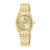 Lorus Damenuhr mit goldfarbenem Metallarmband, beigem Zifferblatt und Mineralglas