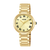 Lorus Damenuhr mit goldfarbenem Edelstahlband, rundem Ziffernblatt mit römischen Zahlen