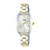 Damenarmbanduhr Lorus Classic mit weißem Zifferblatt, gold-silbernem Metallband, 5 BAR wasserdicht