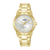 Lorus Damenuhr mit goldfarbenem Armband und weißem Zifferblatt, Zeigern