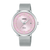 Lorus Damenuhr: rosa Zifferblatt, Edelstahl-Mesharmband, Mineralglas