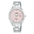 Damenarmbanduhr mit silbernem Edelstahlarmband und roséfarbenem Zifferblatt, Saphirglas