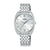 Lorus Damenarmbanduhr: silbernes Edelstahlband, weißes Zifferblatt, römische Ziffern