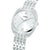 Lorus Damenarmbanduhr mit silbernem Edelstahlband, rundem Gehäuse und weißem Zifferblatt