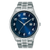 Herrenarmbanduhr Lorus Classic mit dunkelblauem Zifferblatt und Edelstahlband, Mineralglas