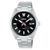Herren-Armbanduhr Lorus mit Metallarmband, schwarzem Zifferblatt und Mineralglas